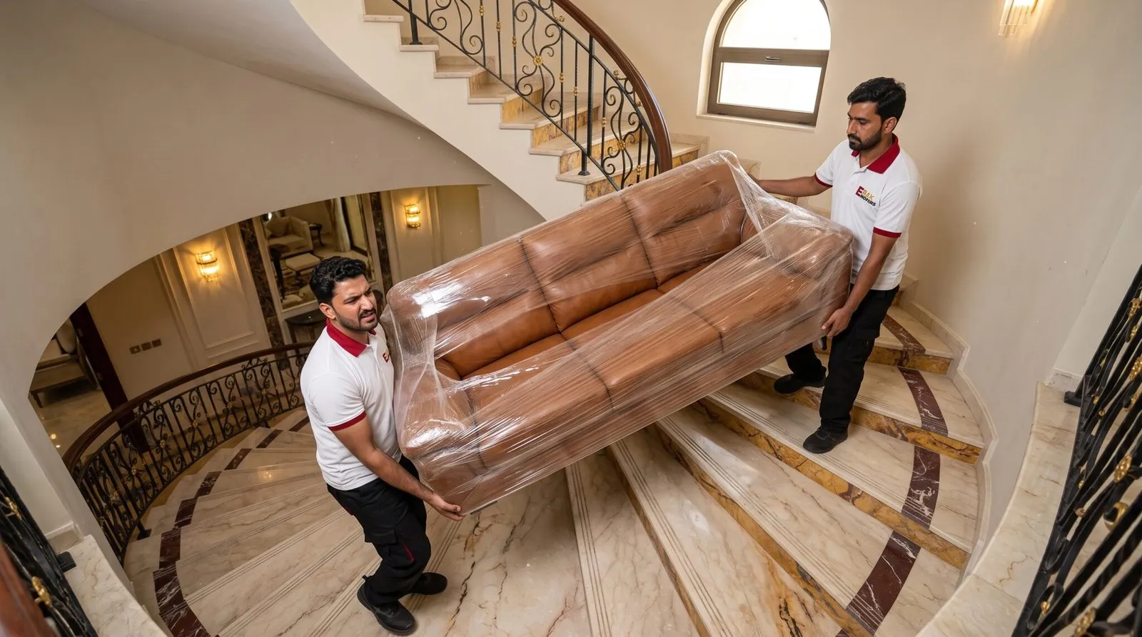Movers Carrying Sofa Upstairs 2k