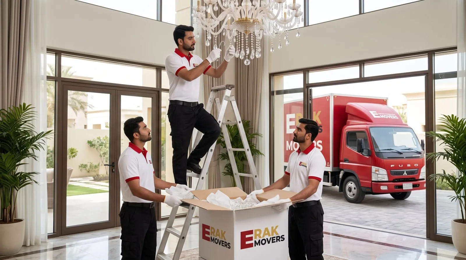 Chandelier Removal and Reinstallation During a Villa Move