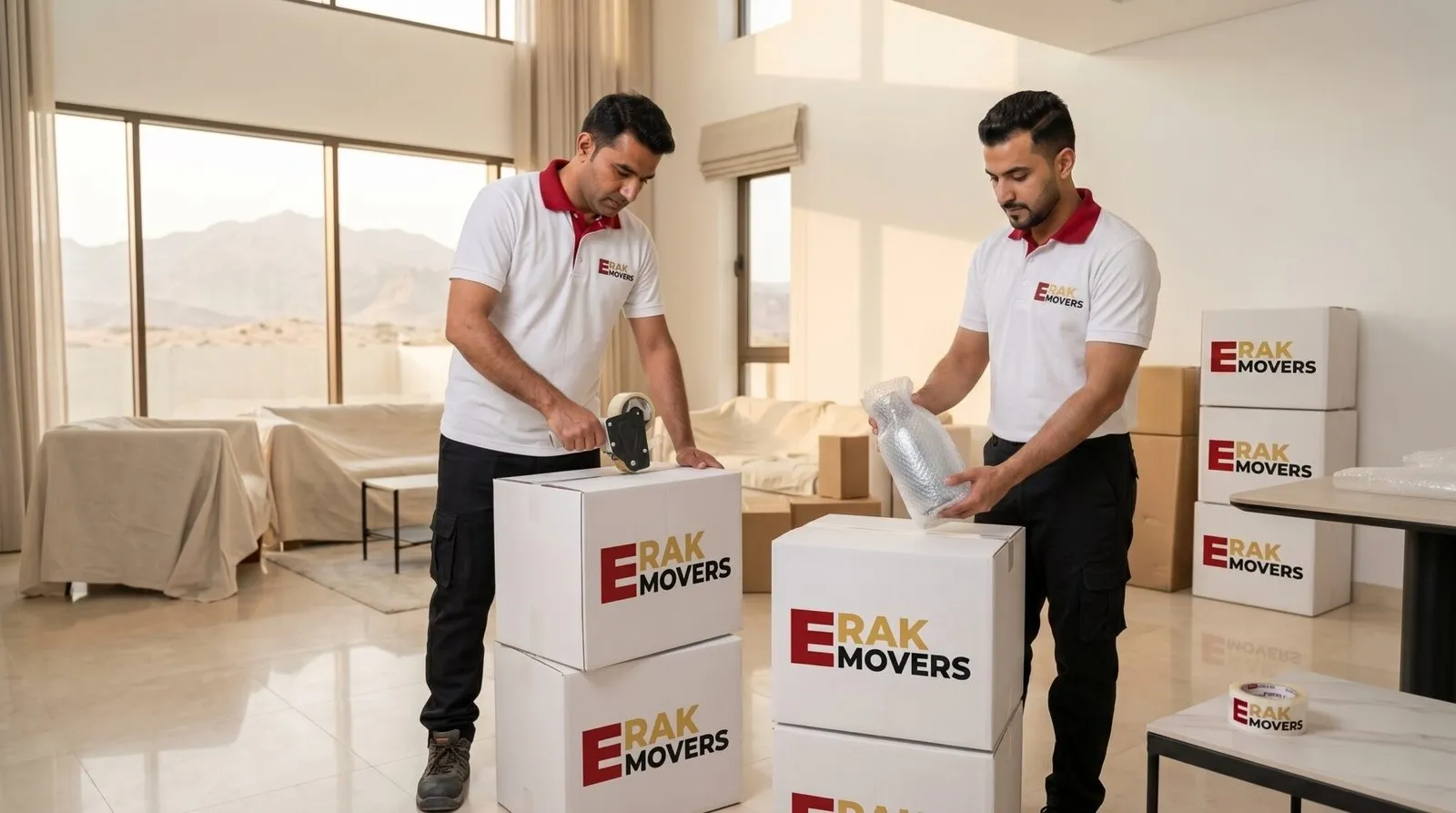 Workers Packing Household Items
